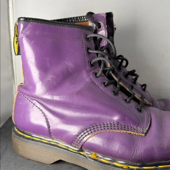 Vintage DOC MARTENS England Made Purple Lace-up Boots - Picture 2 of 16